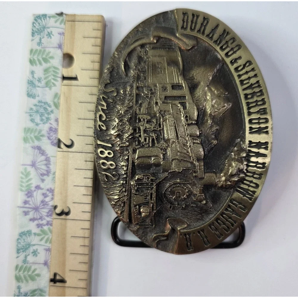 Vintage Belt Buckle 1984 Solid Bronze Durango & Silverton Narrow Gauge Railroad
